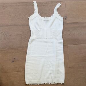 Elegant White Knit Dress